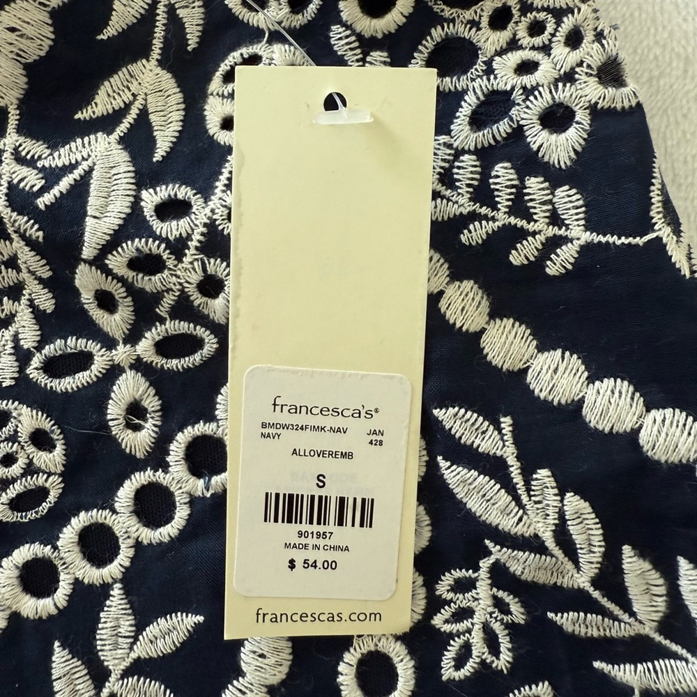 Francesca's Collections Midnight Blue Floral Skirt